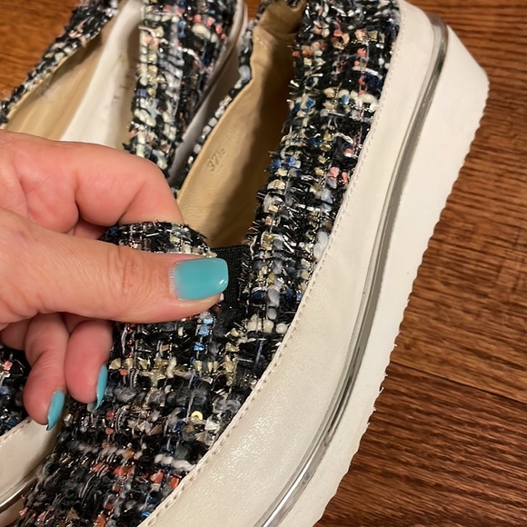 RON WHITE Sha-Nell TWEED boucle SLIP ON SNEAKER CUSHIONED COMFORT 37 1/2 - Picture 16 of 16